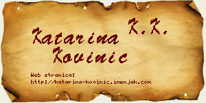 Katarina Kovinić vizit kartica